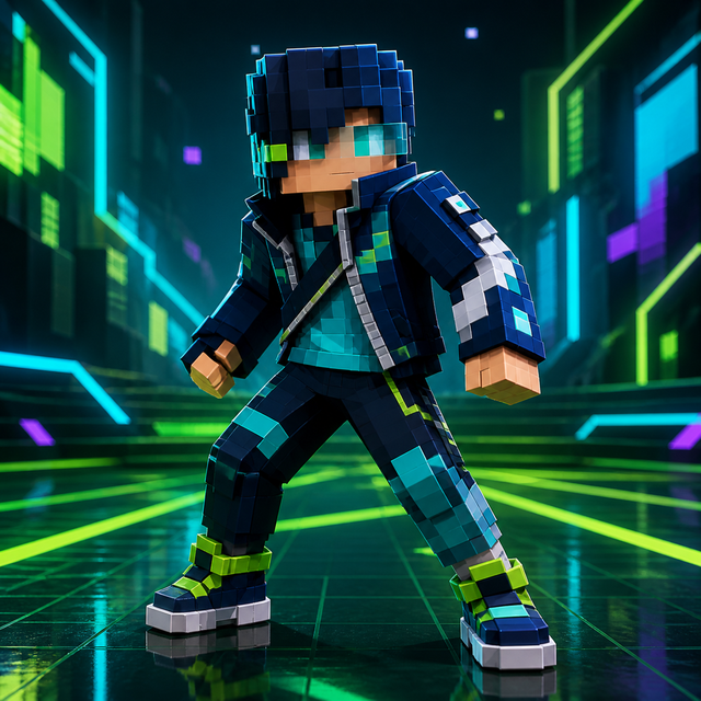 Cyber Athlete: voxel character preview