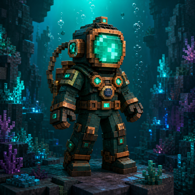 Deep Sea Diver: voxel character preview
